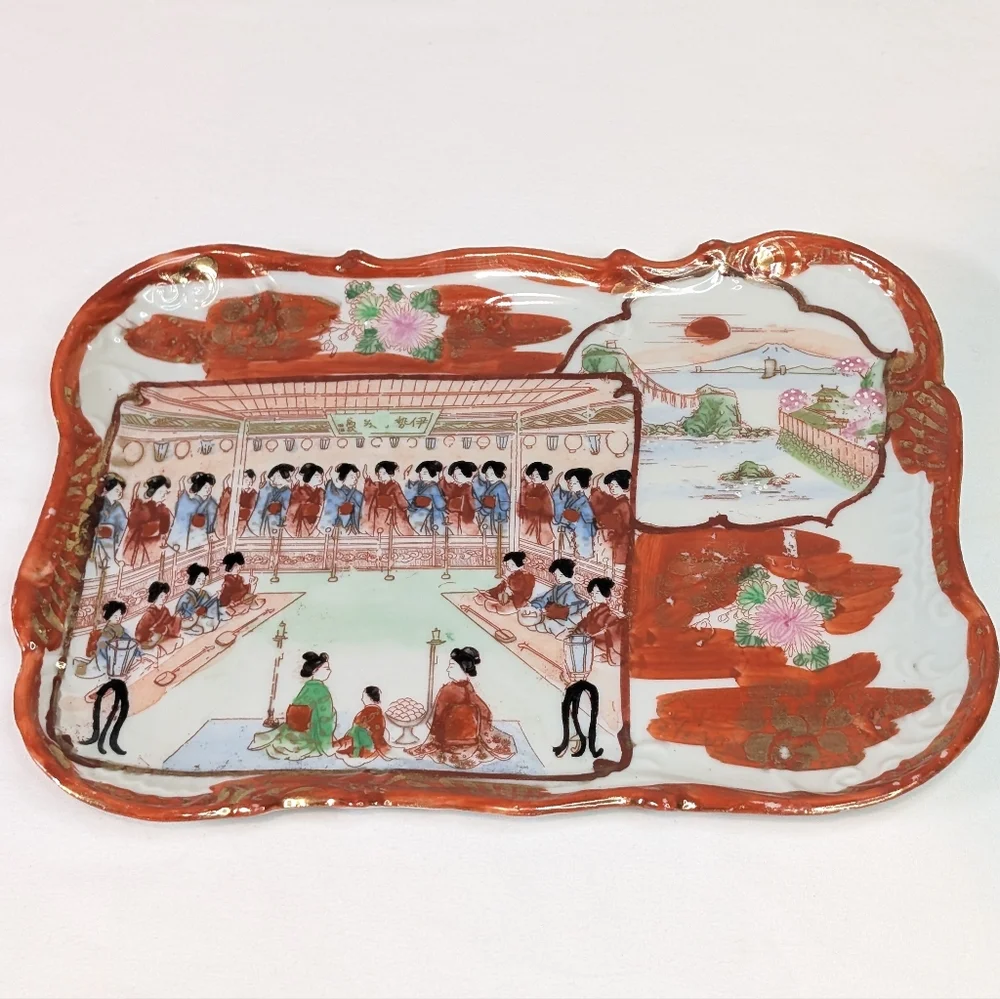 Vintage Japanese Kutani Hand Painted Platter